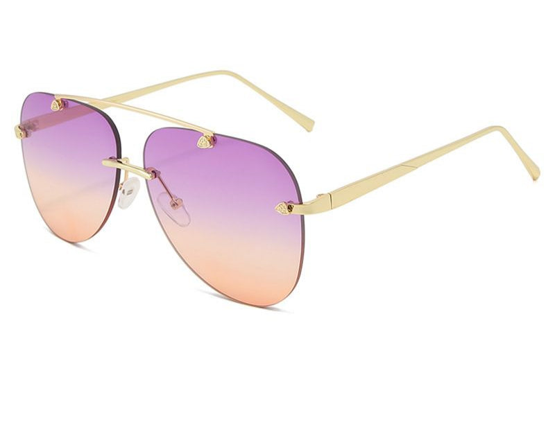 Luxe Rimless Aviator Sunglasses