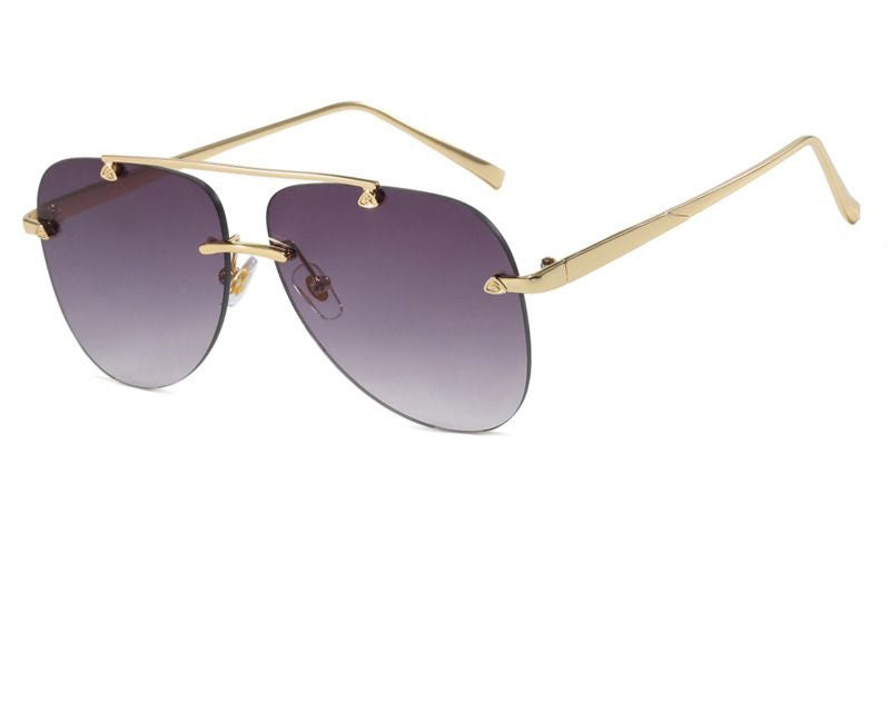 Luxe Rimless Aviator Sunglasses