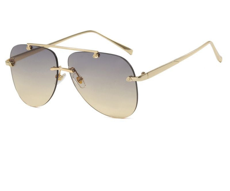 Luxe Rimless Aviator Sunglasses